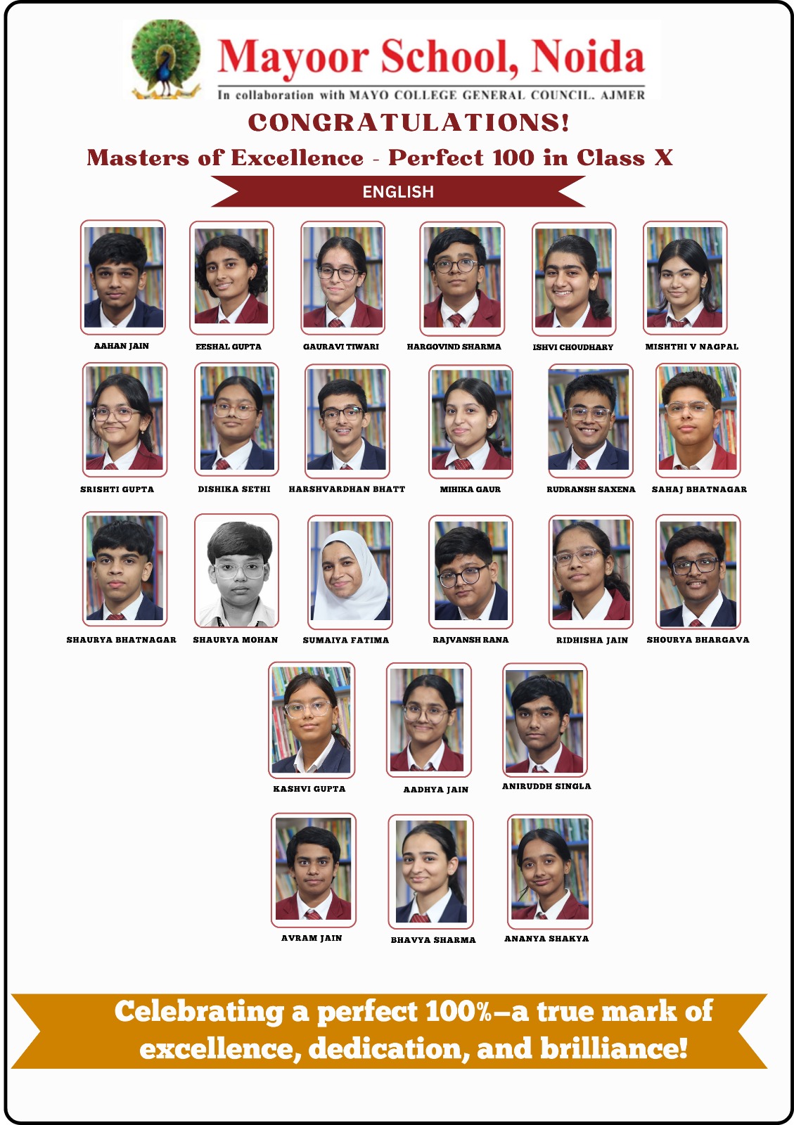 Celebrating Perfect 100 in Class X